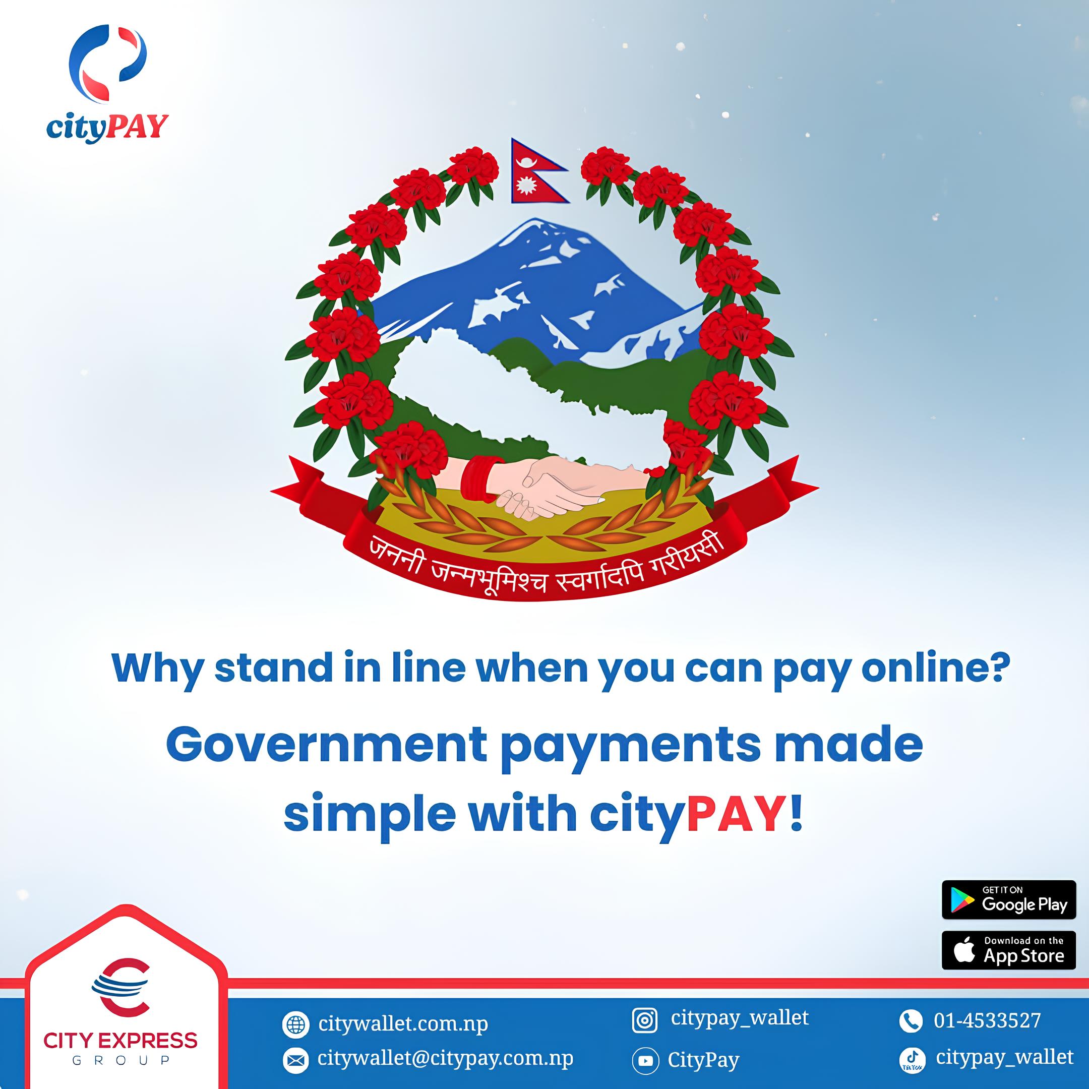 CityPay government payment services – taxes, fines, passport, Loksewa Nepal