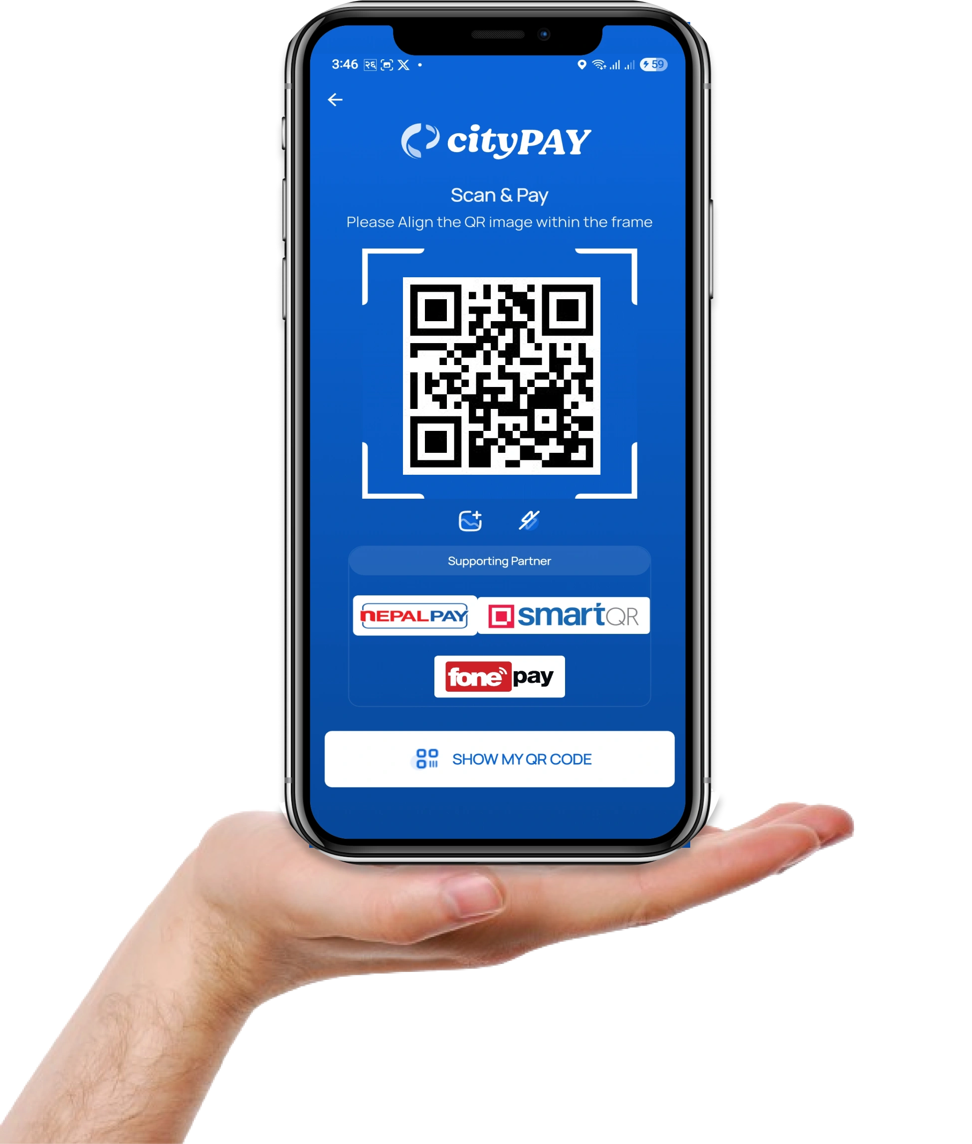 CityPay QR payment – scan Smart QR, NepalPay, FonePay merchants Nepal